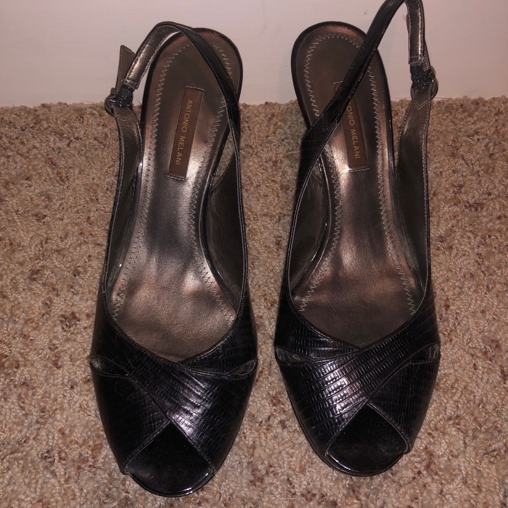 Antonio Melani Black backstrap Heels